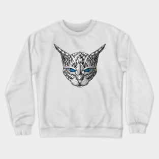 Ornate Blue Eyes Cat Crewneck Sweatshirt